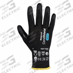 PIP GLOBAL SAFETY Cut Protection Glove: 2XL ( 11 ), ANSI Cut Level A7, Palm and Fingers, 1 PR (MPN CS27-7518B-11). Key specifications — Glove Coating Finish: Foam; Smooth; Brand: PIP GLOBAL SAFETY; Glove Hand Style: Left and Right; Touchscreen Compatible: Yes; Includes Reinforced Thumb Crotch: Yes; Knit Material Color: Black.