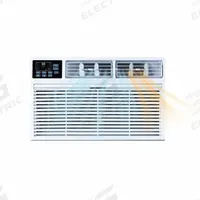 WHIRLPOOL Through the Wall Air Conditioner: 700 sq ft – 700 sq ft, 230V AC, 14,000 BTU, 6-20P, Fixed (MPN WHAT142-HAW). Key specifications — Brand: WHIRLPOOL; Voltage: 230V AC; CEER Rating: 9.3; NEMA Plug Configuration: 6-20P.