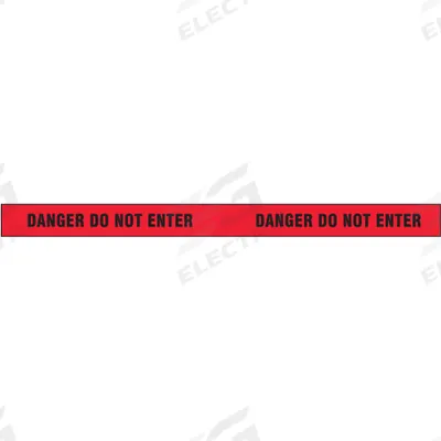 APPROVED VENDOR Barricade Tape: 180 ft Lg, 2 in Wd, Danger Do Not Enter Legend, Vinyl - Specific Danger Messaging Barrier Tape