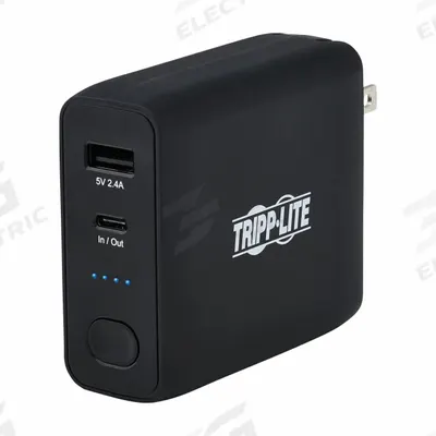 EATON TRIPP LITE Power Bank: 5,000 mAh Capacity, 2 Output Connectors - Power Banks with Wall Chargers