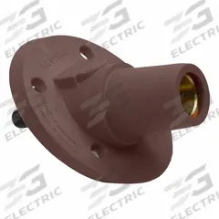 Single Pole Receptacle: Brown, Angled Taper Nose Mating, Threaded Stud Termination, 600V AC/600V DC (MPN 17R24-SH). Key specifications — Series: 17; Receptacle Gender: Female; Brand: LEVITON.