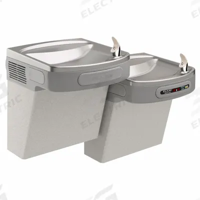 ELKAY Bi-Level Drinking Fountain: On-Wall, 25 5/16 in Ht, Sensor, 8 gph @ 50°F - On-Wall Two-Level Drinking Fountains