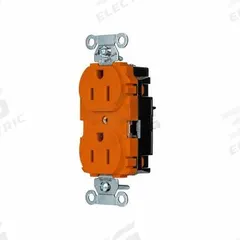 HUBBELL Receptacle: Duplex, 5-15, Orange, 125V AC, 15 A, 2 Pole / 3 Wire (MPN 5252STO)