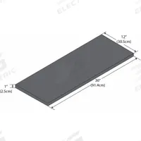 Shelf: 36 in Overall Lg, 12 in Overall Wd, 1 in Overall Ht, Phenolic, Black (MPN GRPS1236). Key specifications — Material: Phenolic; Brand: INSTOCK.