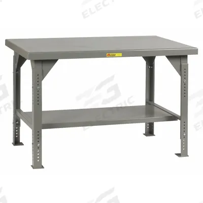 LITTLE GIANT Workbench: Adj Ht, Steel, 48 in x 30 in, 10,000 lb Overall Load Capacity - Workbenches with Lower Shelves
