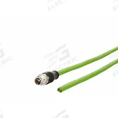 METZ CONNECT M12 Cable: Cat7, M12 Plug Male Straight x Bare Wire, 10 m Lg, PUR, Green, X Coding, X (MPN 142M2X10100). Key specifications — Brand: METZ CONNECT; Cable Jacket Color: Green; End 1 Coding: X; End 2 Coding: X; IP Rating: IPX5; Performance Category: Cat7.