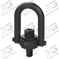 ADB HOIST RINGS Hoist Ring: Pivot/Swivel, Black Oxide-Coated Steel, 1 1/4"-7, Max. 15,000 lb (MPN 23401). Key specifications — Brand: ADB HOIST RINGS; Thread Size: 1-1/4"-7; Operation: Pulling.