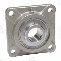 IPTCI BEARINGS Flange Mount Bearings: Radial Ball, 5/8 in Bore, SS, Set Screws, 3 3/8 in Lg (MPN SUCSF202-10). Key specifications — Brand: IPTCI BEARINGS; Lubricant Material: Mobil FM222; Mounting Bolt Size: 3/8 in; System of Measurement: Inch.