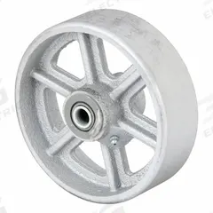 ALBION Caster Wheel: 6 in Wheel Dia., 1 7/8 in Wheel Wd, Iron, 1,400 lb Load Rating, Roller, Silver (MPN CA0620112). Key specifications — Includes Spanner Bushing: Included; Wheel/Tread Material: Iron; Wheel/Tread Color: Silver; Brand: ALBION.