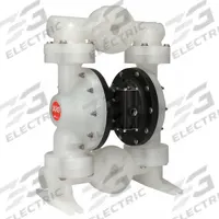 ARO Double Diaphragm Pump: Polypropylene Body, 1 1/2 in, Flange Connection, 126 gpm, PP Seat (MPN PD15P-YPS-PAA). Key specifications — Brand: ARO; Seat Material: PP; Check Valve Material: Santoprene.