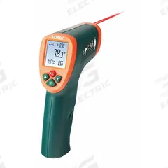 EXTECH Infrared Thermometer: IR270, Avg/Difference/Max Temp/Min Temp, Adj @ 0.10 to 1.00, Std, -4°. Key specifications — Features: Take Non-Contact Temperature Measurements; Testing Functions: Maximum Temperature; Temperature Alerts: Low Temperature; Standards: CE; Resolution °F: 0.1°F; Manufacturer Part Number: IR270; Mounting Style - NEW: Handheld Only; Intrinsic Safety - NEW: Not Specified Intrinsically Safe.