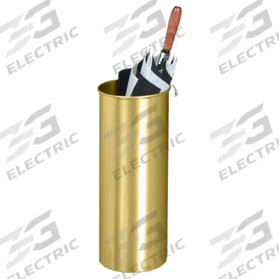 GLARO Umbrella Stand: 23 in Overall Ht, Satin Brass, 9 in Overall Dia, Aluminum - Umbrella Stands