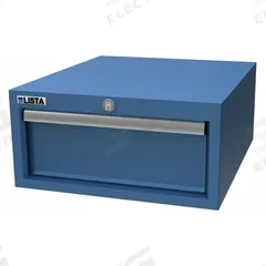 LISTA Modular Workbench Cabinet: 8 in Overall Ht, 16 3/4 in Overall Wd, 19 1/4 in Overall Dp, Blue (MPN XSWBHC150-1BB). Key specifications — Frame Material: Steel; Color: Blue.