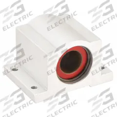 PBC LINEAR Mounted Linear Bearing: Single, Self-Aligning, 1 1/4 in Inside Dia, Frelon™ Gold (MPN P20). Key specifications — Liner: Frelon™ Gold; Material: Aluminum Alloy.