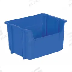 LEWISBINS Stacking and Nesting Tote: 20 1/4 in x 15 1/4 in x 12 3/8 in, Blue, 40 lb Load Capacity (MPN NPL252 Blue). Key specifications — Brand: LEWISBINS; % Recycled Content: 0%.