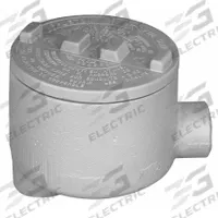 Conduit Outlet Body: Iron, GR, 1/2 in Trade Size, LB Body, 18 cu in Body Capacity (MPN GRLB50). Key specifications — Series: For Standard Body; Compatible Conduit Trade Size: 1/2 in; Thread Gender: Female; Hub Style: Threaded; Cover Included: Yes; Body Style: LB; Connection Type: Threaded; Back Type: Round.