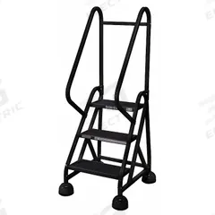 COTTERMAN Rolling Ladder: 2.3 ft Platform Ht, Partially Assembled, Steel, Wt-Actuated Auto-Lock (MPN ST-301 A2 C7 P5). Key specifications — Includes Handrails: Handrails Included; Material: Steel; Brand: COTTERMAN; Color: Black.