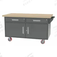 GREENE MANUFACTURING, INC. Mobile Cabinet Workbench: 60 in x 30 in, Butcher Block, Gray, Lower Shelf (MPN MG-66.M). Key specifications — Assembly: Fully Assembled; Brand: GREENE MANUFACTURING, INC..