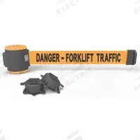 BANNER STAKES Magnetic Retractable Belt Barrier: Magnet, 30 ft Belt Lg, Danger Messaging, Orange (MPN MH5013). Key specifications — attr981520: Black; attr981527: Black; attr193646: BANNER STAKES; attr981511: Orange.