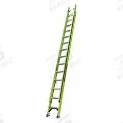 LITTLE GIANT Extension Ladder: 28 ft Ladder Size, Fiberglass, 300 lb Load Capacity, 52 lb Wt (MPN 18728-186). Key specifications — Color: Green; Brand: LITTLE GIANT; Included Features: V-Rung; Removable Fly: Fixed.
