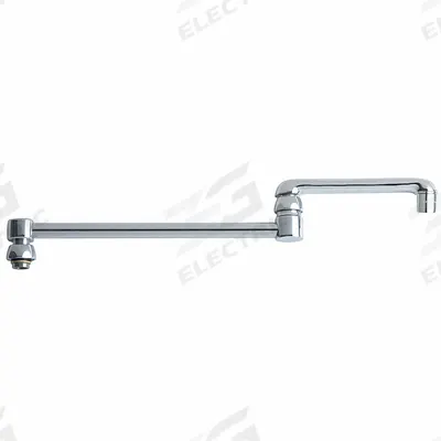 CHICAGO FAUCETS Spout: Spout, Arc, Double Jointed/Swivel Spout, Brass, Polished Chrome - Double-Jointed Faucet Spouts