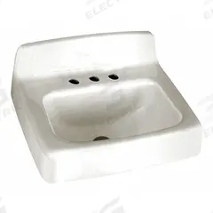 AMERICAN STANDARD Bathroom Sink: Regalyn™, White, Enameled Cast Iron, 20 in Overall Lg, Widespread (MPN 4869008.020). Key specifications — Series: Regalyn™; Includes: Front Overflow, Soap Depression, Wall Hanger; Color: White; Brand: AMERICAN STANDARD; Sink Type: Bathroom; Material: Enameled Cast Iron; Sink Material: Cast Iron.