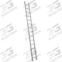 WERNER Straight Ladder: 14 ft Ladder Size, Aluminum, 375 lb Load Capacity, 28 lb Wt, 14 Rungs (MPN 514-1). Key specifications — Color: Silver; Brand: WERNER; Included Features: Hoop End Caps; Shoe Type: Slip-Resistant.
