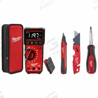 MILWAUKEE Digital Multimeter Clamp On Kit: Digital Multimeter/Volt Detector, IP54 (MPN 2220-20). Key specifications — Clamp Meter Instrument Count: 6,000; Brand: MILWAUKEE; Testing Function_Filter: DC Voltage; DC Voltage.