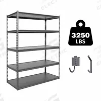 APPROVED VENDOR General Purpose Boltless Metal Shelving: Standalone, Heavy Duty, 48 in x 24 in, Open (MPN ATB-D48-24-72-5B). Key specifications — attr54754: Powder Coated; attr59549: 3250 lb; attr17396: Laminated Board; attr17398: Dark Grey; attr17401: Standard; attr35179: APPROVED VENDOR; attr54753: Heavy Duty; attr59360: Open.