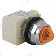 SCHNEIDER ELECTRIC Pilot Light: 30 mm Panel Mounting Size, Amber, LED, 9001K Series (MPN 9001KP35LYA9). Key specifications — Series: 9001K; Brand: SCHNEIDER; Includes Push-To-Test: No Push-To-Test Included.