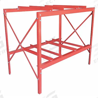 Dayton Drum Rack: 60 in x 34 in x 49 in, For 4 Drums, 2 Levels, 3,200 lb Wt Capacity - Drum Storage Racks