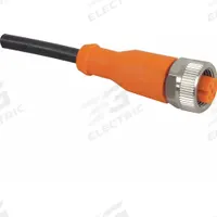 Cordset: M12 Female Straight X Bare Wire, 5 Pins, Black, PUR, 5 m Cable Lg, 4 A Max Current (A) (MPN EVC002). Key specifications — Cable Jacket Color: Black; End 1 Gender: Female; End 1 Mounting Orientation: Straight; End 2 Connection Type: Bare Wire; IP Rating: IP67; Brand: IFM; Wire Size: 22 AWG; Cable Jacket Material: PUR.