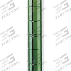 METRO Industrial Wire Shelving Post: 74 in x 1 in, Steel, Split Sleeve, Green, 4 Posts (MPN 74UPK3). Key specifications — Brand: METRO; Resistance Properties: Antimicrobial; Recommended Environments: Dry; Leveling Feet Included: No; Color: Green; Finish: Epoxy Coated; Material: Steel.