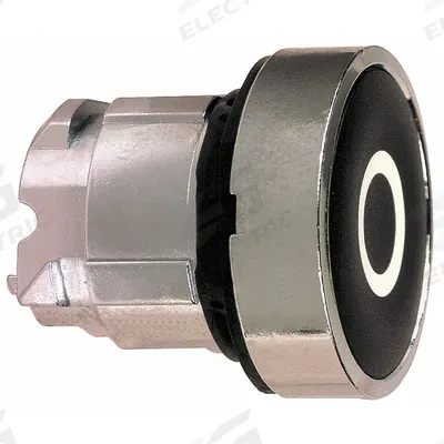 SCHNEIDER Flush Push Button: Black, 22 mm Mounting Size, Metallic - Flush-Mount & Recessed Push-Button Operators
