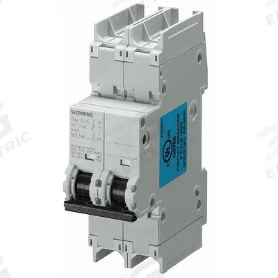Siemens Miniature Circuit Breaker: 60 A Amps, 60V DC, 10 kA, Screw Clamp, 5SJ4 - D-Curve, 2-Pole UL489 DIN Rail-Mount Miniature Circuit Breakers