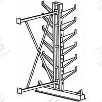 JARKE Cantilever Rack: Add-On, Medium-Duty, 75 in x 45 in x 84 in, Inclined Arm, 2 Usable Sides (MPN CR-7A). Key specifications — Arm Style: Inclined; Brand: JARKE.