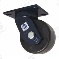 RWM Plate Caster: Swivel, Phenolic, 10 in Wheel Dia, 3 in Wheel Wd, 12 1/2 in Mounting Ht, Roller (MPN 76-DUR-1030-S). Key specifications — Wheel/Tread Color: Black; Brand: RWM; Roll Up: Swivel.