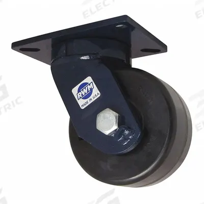 RWM Plate Caster: Swivel, Phenolic, 10 in Wheel Dia, 3 in Wheel Wd, 12 1/2 in Mounting Ht - Heavy-Duty General-Purpose Kingpinless Plate Casters