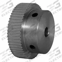 DAYTON Timing Pulley: Modified Curvilinear, Fixed, For GT Timing Belt Section, For 6 mm Belt Wd (MPN 60-2P06-6A3). Key specifications — Brand: DAYTON; Finish: Clear Anodized; For Belt Series: Powerhouse®.