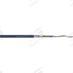 CHAINFLEX Bus Cable: (2) Pr 24 AWG, TPR, Order by the Foot, CAN-Bus, Purple (MPN CFBUS-020-1). Key specifications — Bus System: CAN-Bus; Conductor Grouping: (2) Pair 24 AWG; Minimum Bend Radius Factor - Fixed: 5 x OD; Minimum Bend Radius Factor - Flexible: 8 x OD; Shielding: Shielded; Brand: CHAINFLEX.