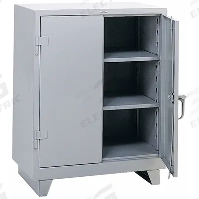 LYON Storage Cabinet: 36 in x 21 in x 46 in, Swing Handle & Padlock Hasp, 14 ga Panel Thick - Industrial Shelf Cabinets