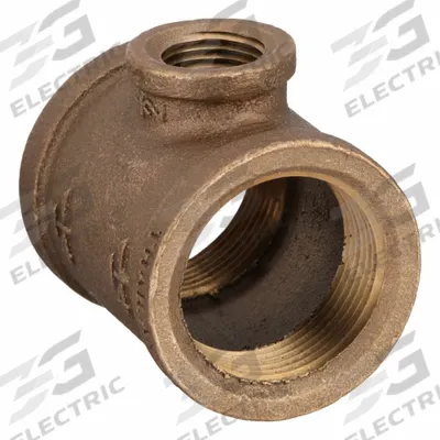 APPROVED VENDOR Metal Pipe Tee: Tee, 1 1/4 in x 1/2 in x 1 1/4 in, Class 125, C89833 Brass - Low-Pressure Threaded Pipe Fittings