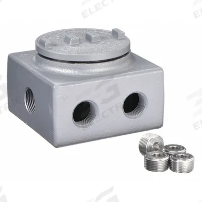 APPLETON ELECTRIC Conduit Outlet Body: Aluminum, Powder Coated, GRSS, 3/4 in Trade Size, 7 Hub Body - Square Body