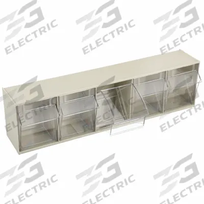 AKRO-MILS Tip-Out Bin: 5 3/8 in x 23 5/8 in x 6 1/2 in, Frame/Freestanding/Rail/Wall - Tip-Out Bins