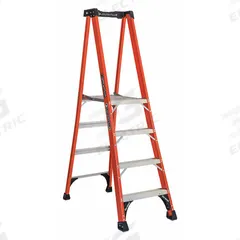 LOUISVILLE LADDER Platform Stepladder: 4 ft Ladder Size, Fiberglass, 375 lb Load Capacity, 26 lb Wt (MPN FXP1804HD). Key specifications — Brand: LOUISVILLE LADDER; Included Features: Plastic Top with Storage.