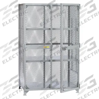 LITTLE GIANT Bulk Storage Locker: 49 in x 33 in x 78 in, 2 Adj Shelves, Legs, Gray, Gray - Industrial Ventilated Shelf Cabinets