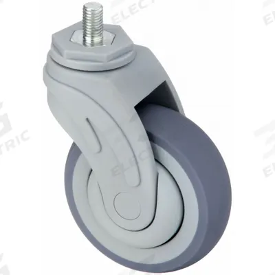 APPROVED VENDOR Stem Caster: Swivel, 5 in Wheel Dia., Inch, 1 1/4 in Wheel Wd - Single-Wheel Threaded Stem Casters for Medical Equipment