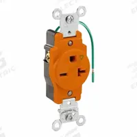 LEVITON Single Receptacle Outlet: Single, 6-20, Orange, 250V AC, 20 A, 2 Pole / 3 Wire (MPN 5461-IG)