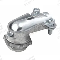 Connector - Clamp Style, 90 Degrees: Zinc, 3/8 in Trade Size, 1/2 in MNPT, Non Insulated (MPN 2691). Key specifications — Box Connection: 1/2 in MNPT; Connection Type: Squeeze; Color: Gray; Connection Orientation: 90°; Cable Clamping Method: Squeeze Clamp; Material: Zinc; Insulated: No; For Use With: AC.