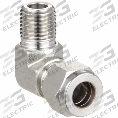 HAM-LET Compression Fitting Elbow: 3/8 in OD x 1/2 in Pipe Fitting Size - Double-Ferrule Stainless Steel Fittings
